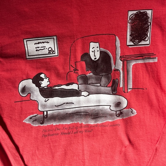 Funny Long Sleeve T shirt in Coral Red with graphic logo - Kenny Schachter - Picture 9 of 13